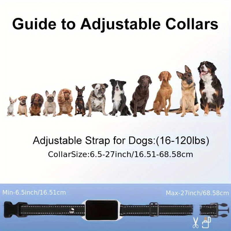 Electronic Dog Training Collar with Remote, Adjustable Nylon Strap, Beep, Vibration, Static Stimulation and Finder Light, Black or White Options