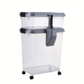 Dog Food Storage Containers 30QT + 10QT, 3-Piece Airtight Plastic Set with Scoop and Detachable Wheels for Cat Kibble, Treats and Bird Seed