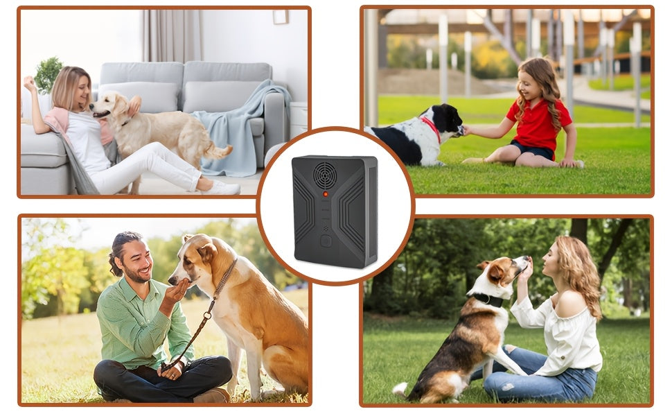 Bark Activated Dog Deterrent with 3 Ultrasonic Modes, USB Rechargeable 1500mAh Bark Control Device with Listed 50ft Range in Ivory White or Dark Gray