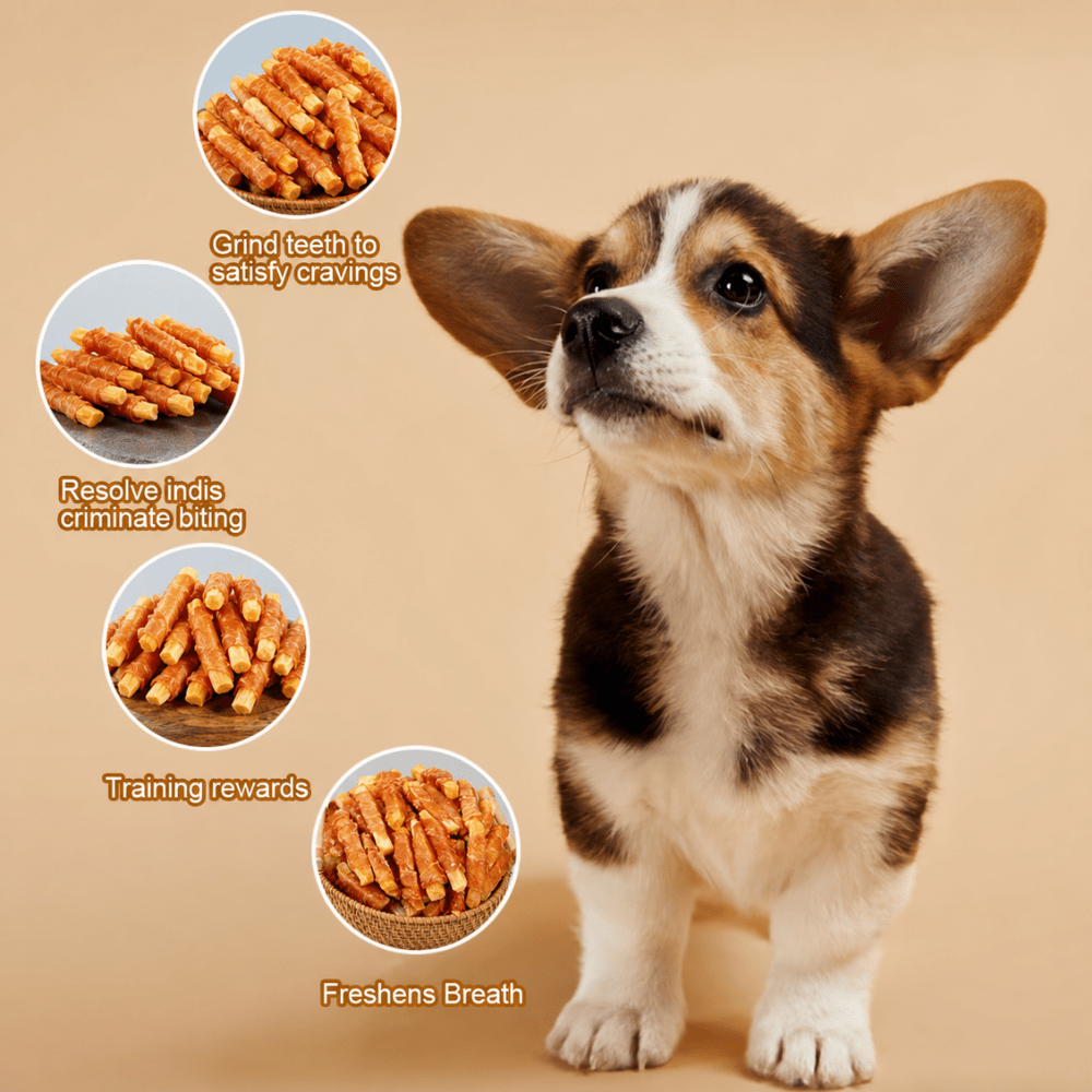 Chicken Sweet Potato Dog Treats, Thick Sliced Chicken and Sweet Potato Jerky Strips, High Protein Rawhide Free Chews for Small Medium Large Dogs, Easy to Digest Training Rewards and Healthy Daily Snacks