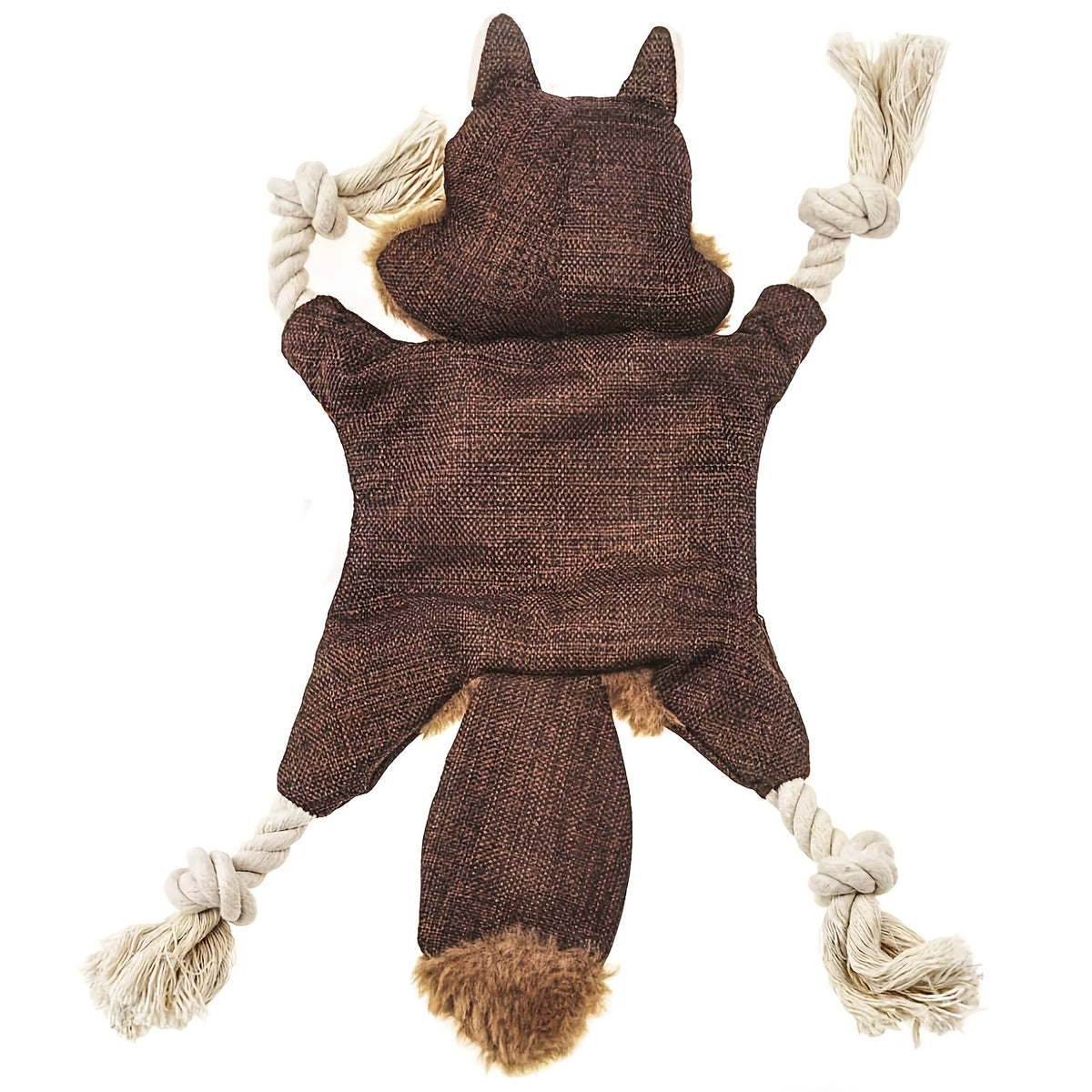 Squeaky Crinkle Dog Toys, No-Stuffing Plush Animal Toys in Brown Squirrel Single or 5-Pack Options for Supervised Puppy Fetch and Indoor Play