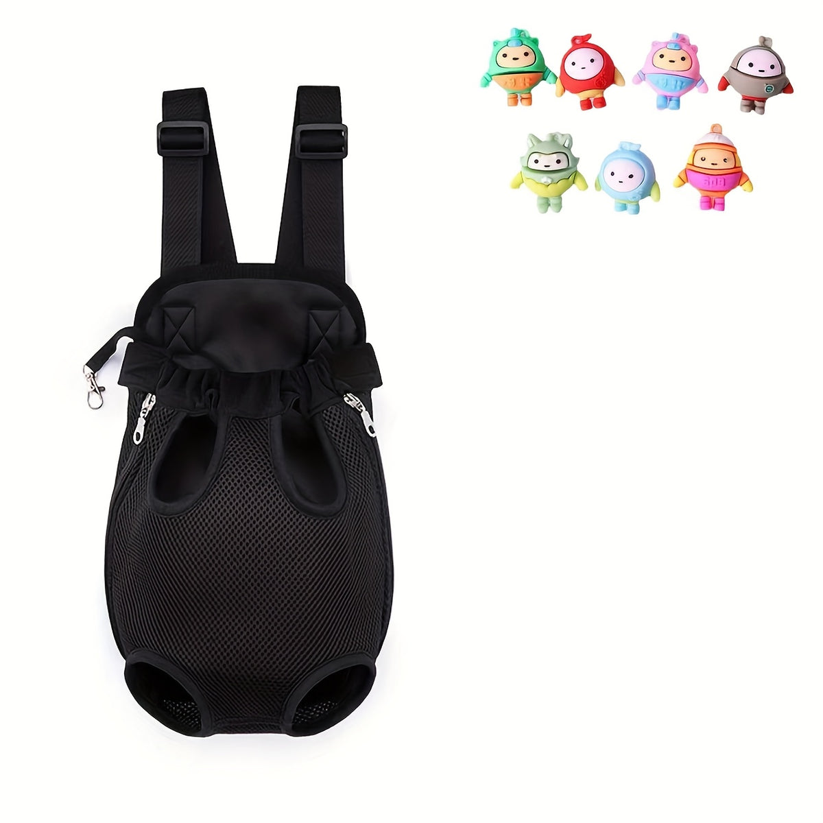 Breathable Mesh Dog Carrier Backpack for Small Dogs and Cats, Legs-Out Front Travel Bag with Adjustable Shoulder Straps and Zipper Closure