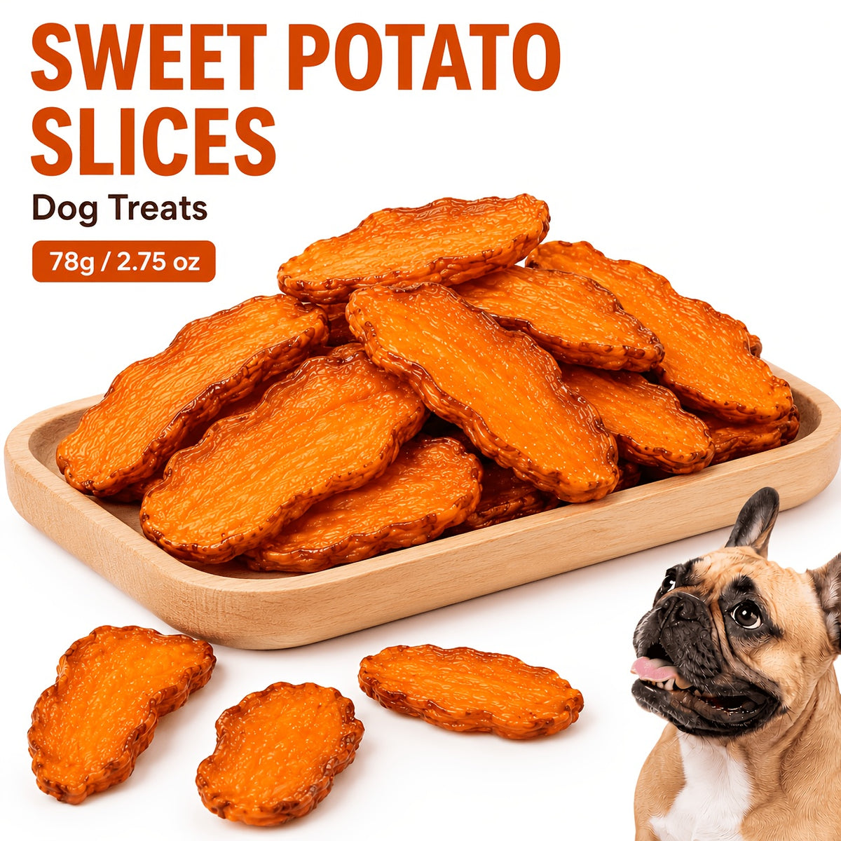 Dried Sweet Potato Slices for Dogs, Chewy Dog Treats in 78g or 0.4 lb Options plus 200g Sweet Potato Chips and Cheese Stick Combo for Supervised Rewards