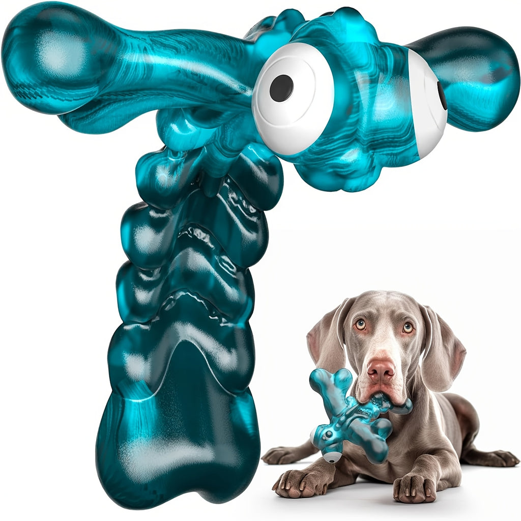 Dragonfly Nylon Dog Chew Toy in Blue with Bacon Flavor, Chewing and Interactive Play Accessory for Medium and Large Dogs Under Supervision