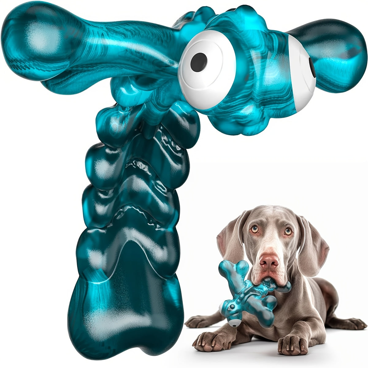 Dragonfly Nylon Dog Chew Toy in Blue with Bacon Flavor, Chewing and Interactive Play Accessory for Medium and Large Dogs Under Supervision