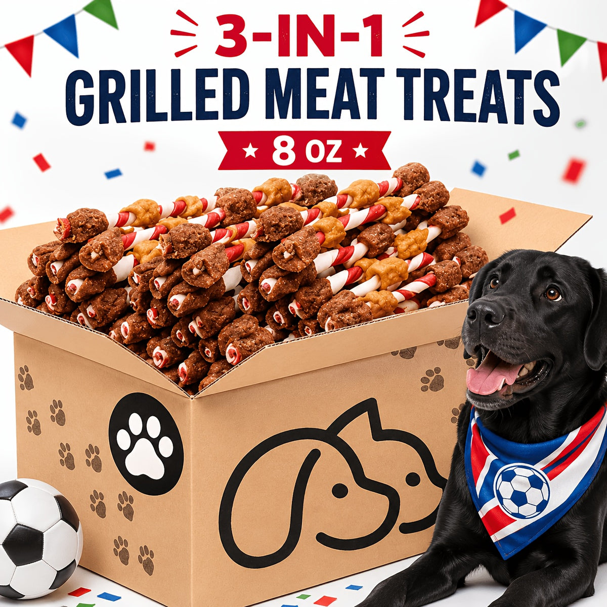 Dog Treat Kabobs with Chicken, Beef and Chicken Liver, 3-in-1 Meat Chew Snacks or Beef Sausage Sample Pack for Supervised Rewards and Treat Time
