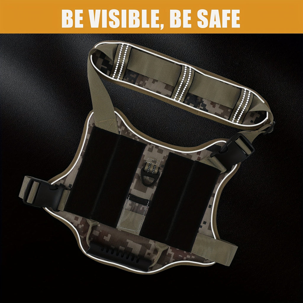 MOLLE Tactical Dog Harness with Control Handle, Adjustable Reflective Pet Vest for Daily Walking and Outdoor Training, S M L in Six Color Options