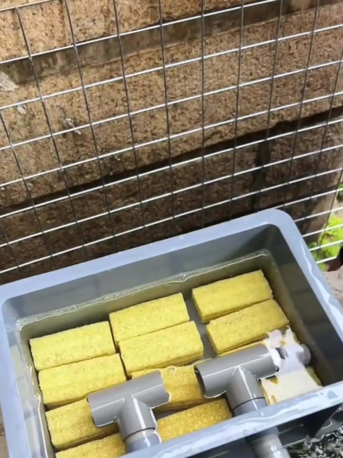 Aquarium Filter Box with Three Stacked Layers, Gray Fish Tank and Pond Filtration Housing for Custom Media Setups, No Filter Media Included
