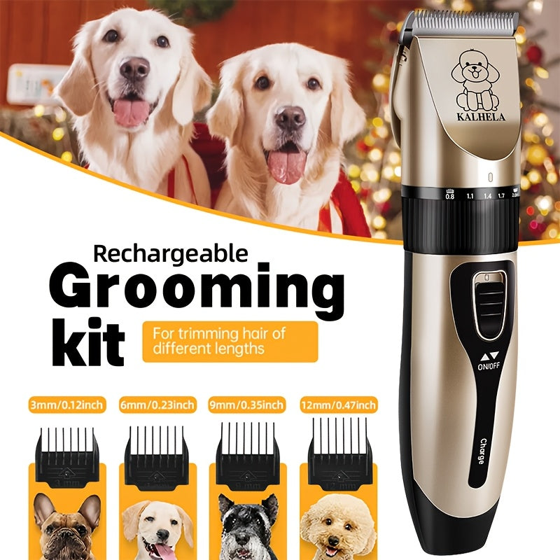 USB Rechargeable Dog Clippers with Ceramic Blades, Electric Pet Hair Trimmer for Cats and Dogs, Color Choices and Grooming Set Options