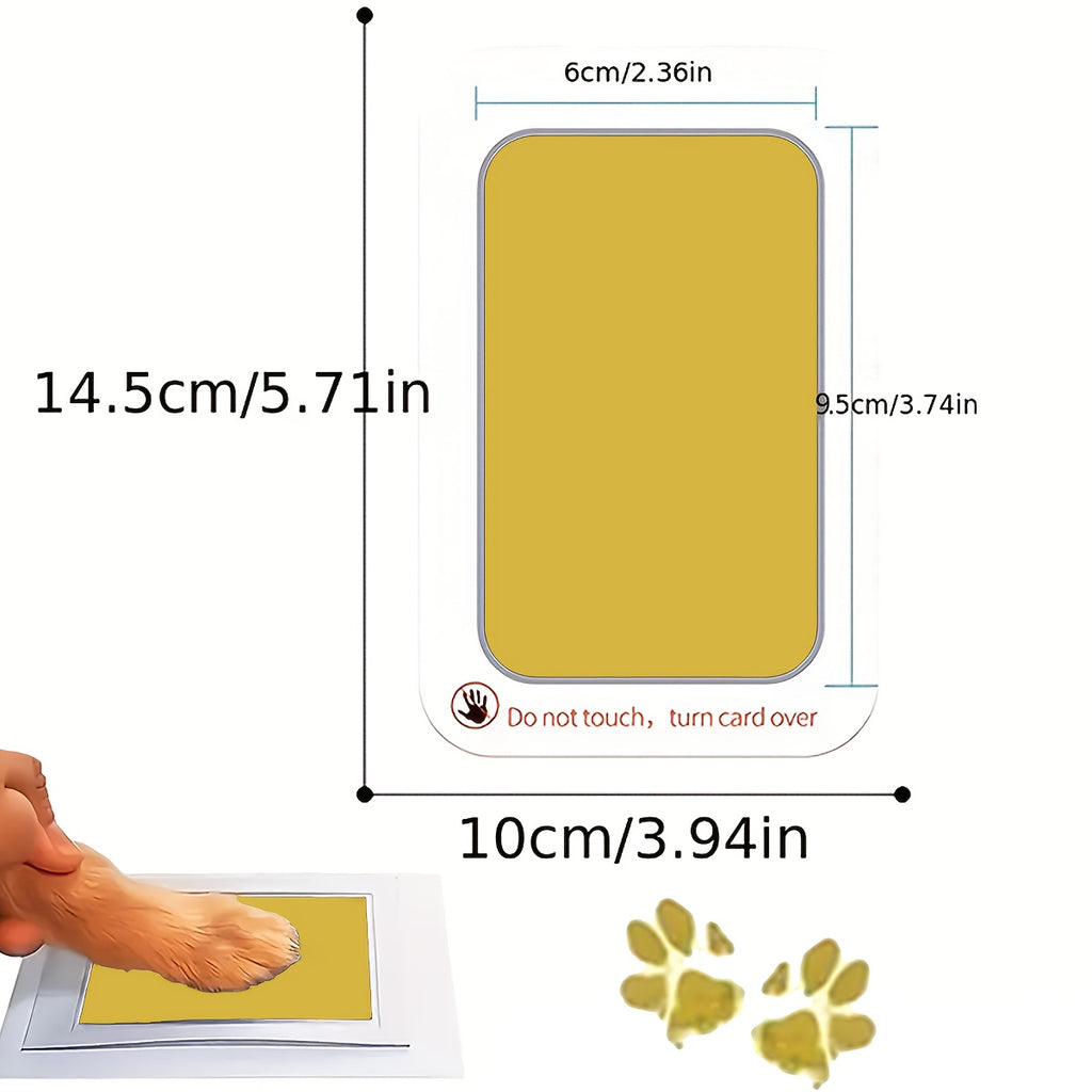 Pet Paw Print Kit in Golden Style for Dogs and Cats, Keepsake Printing Tool Set for Pet Memories and Pet Lover Gifts, 2 Boxes of 3 Sheets