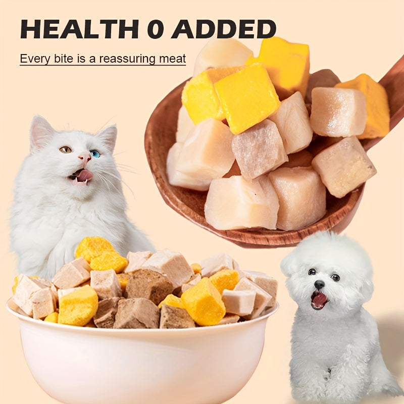 Triple Freeze-Dried Dog Treats, 150g Chicken, Beef Liver and Egg Yolk Snack Mix for Small and Medium Dogs, Supervised Training Rewards