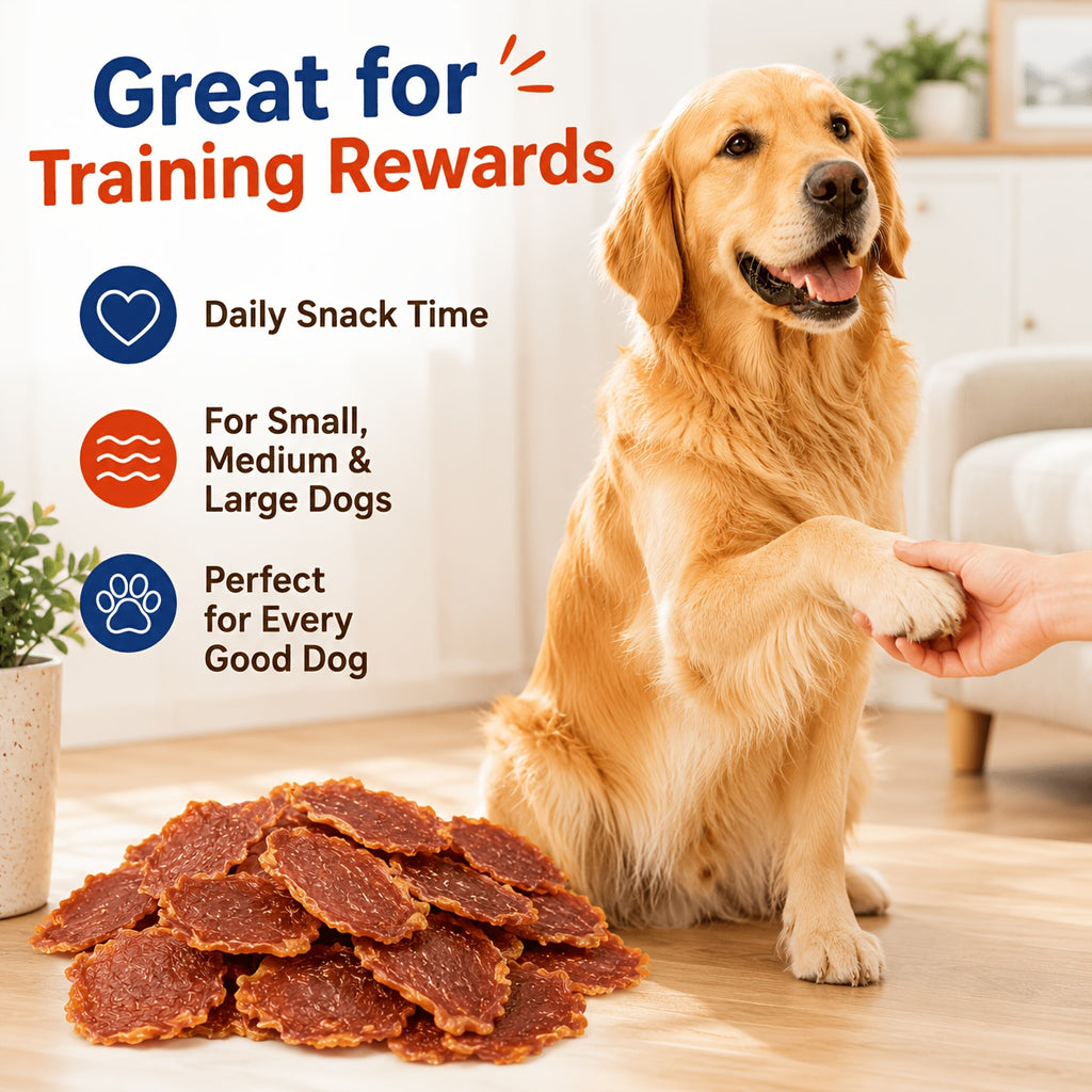 Chicken Gizzard Jerky for Dogs 7.05 oz, Grain-Free High-Protein Dog Treat Slices with No Artificial Flavors for Positive-Reward Training