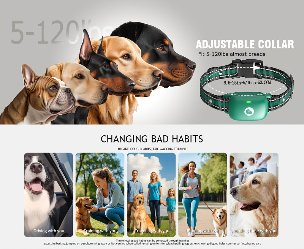 Multi-Dog Training Collar with Remote, Green Electronic Collar with 3 Training Modes and Icons for Medium and Large Dogs, 2 or 3 Dog Options