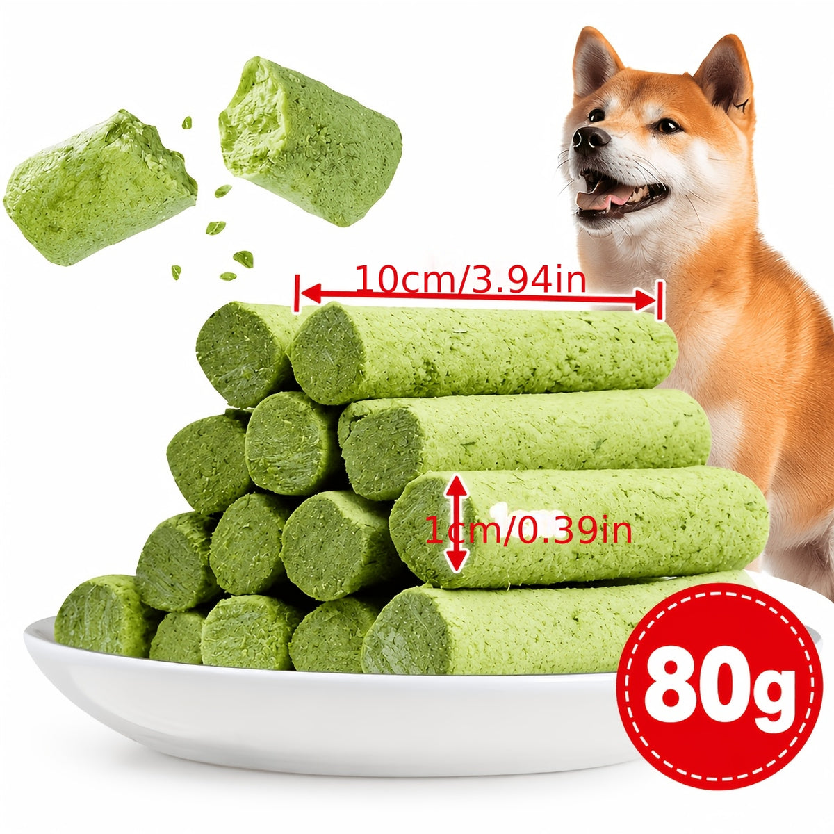 Freeze-Dried Dog Grass Chew Sticks, 15 Count Canine Treat Pack for Supervised Snack Time, Everyday Rewards and Dog Lover Gift Baskets