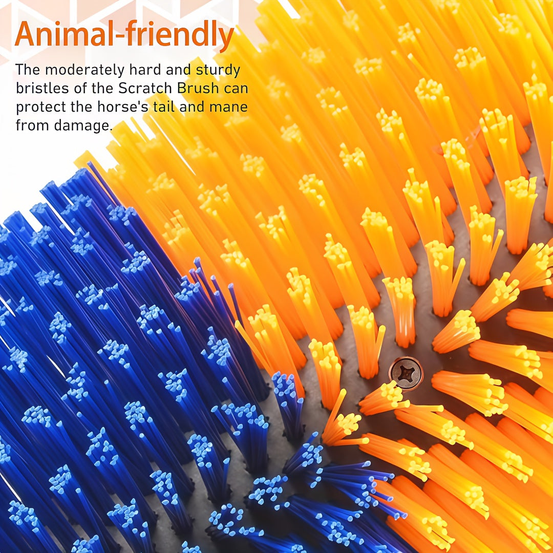 Livestock Scratch Brush 2-Pack or Single, Wall-Mount Grooming and Massage Scratcher with Screws for Horses, Cows, Goats, Sheep and Pigs, Itch Relief for Farm and Ranch