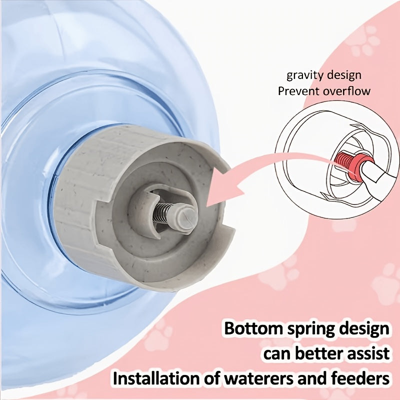 Gravity Pet Feeder or Waterer in Gray, Battery-Free Food Dispenser or 1 Gallon Water Bowl with Visible Reservoir for Indoor Dog and Cat Care