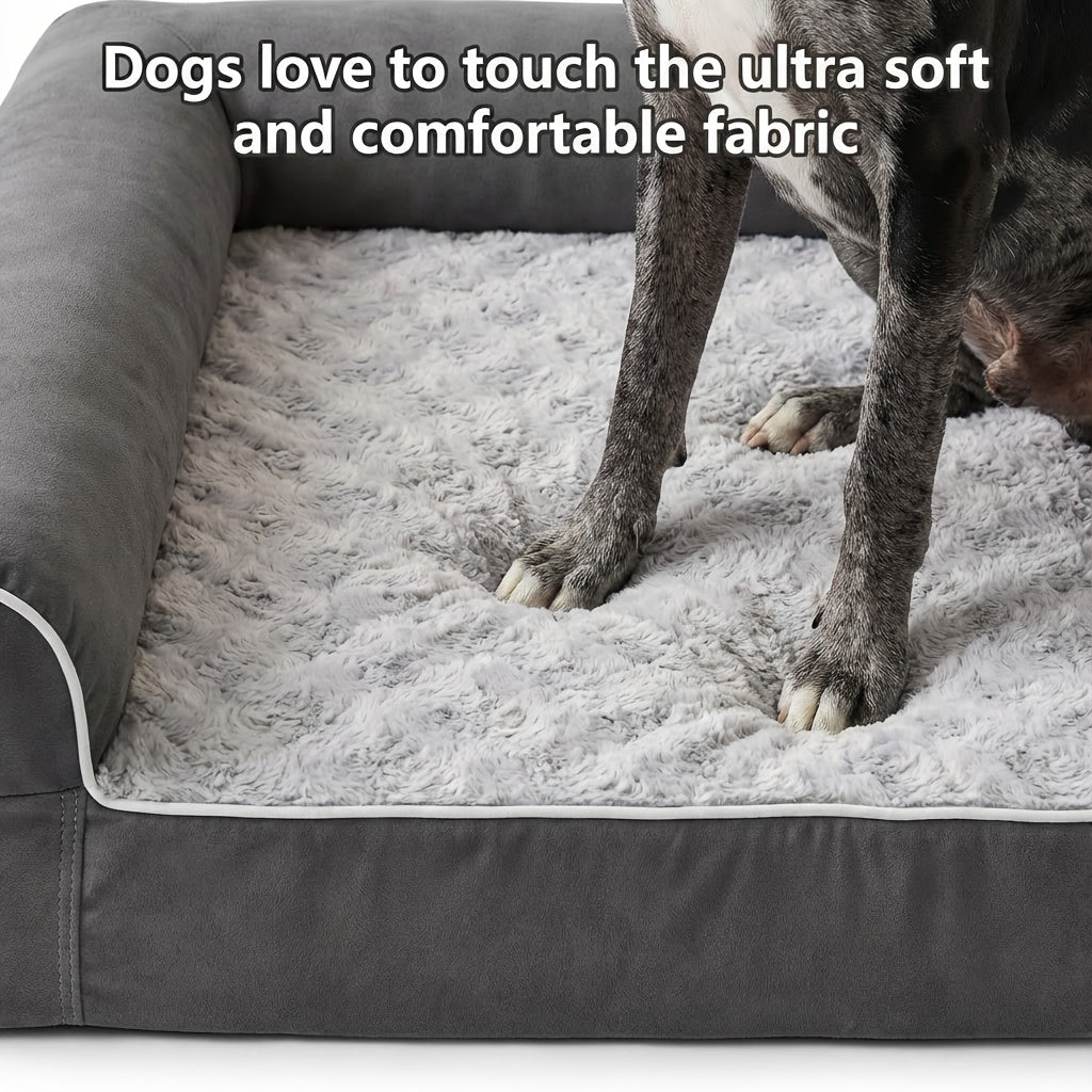 Orthopedic Dog Crate Bed for Extra Large Dogs with Removable Washable Cover, S to XXXXL Size Options for Everyday Indoor Rest