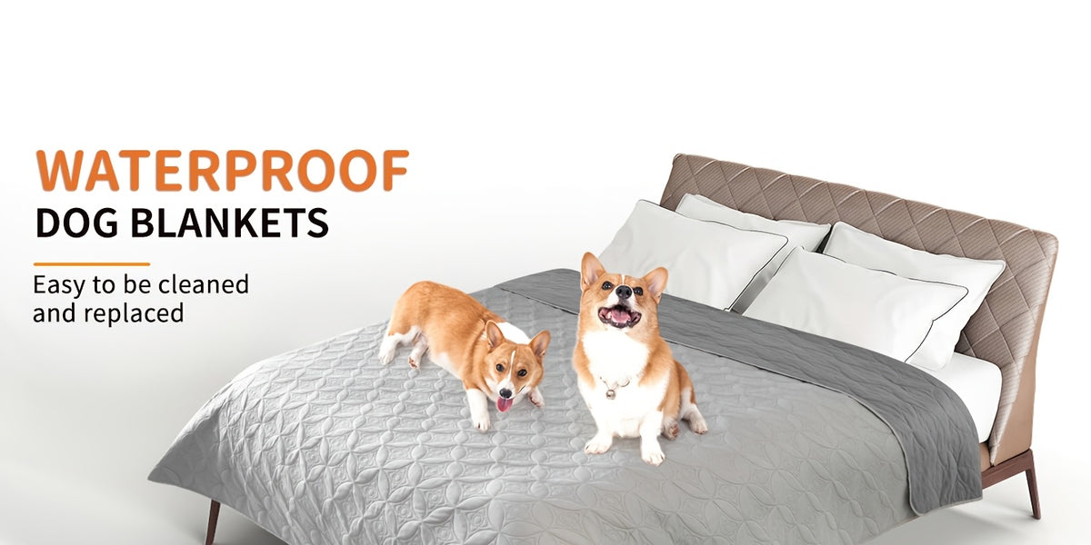 Reversible Dog Blankets 2 Pack, Soft Washable Pet Furniture Protectors for Large Dogs, Couch and Dog Bed Covers in Three Size Options