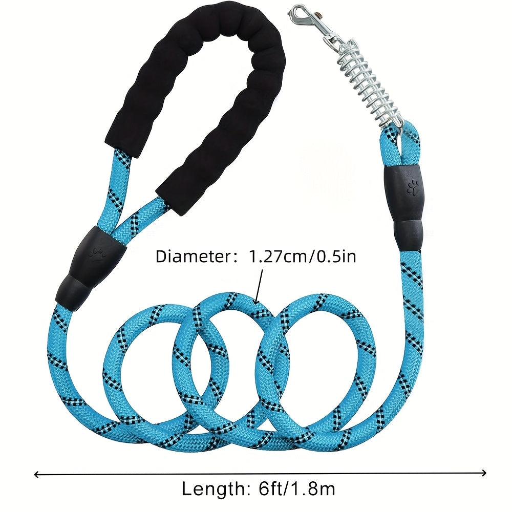 Braided Reflective Dog Leash for Daily Walks and Training, 1/2-Inch Rope Lead with 4, 5, 6, 10 and 15 Foot Options in Multiple Colors