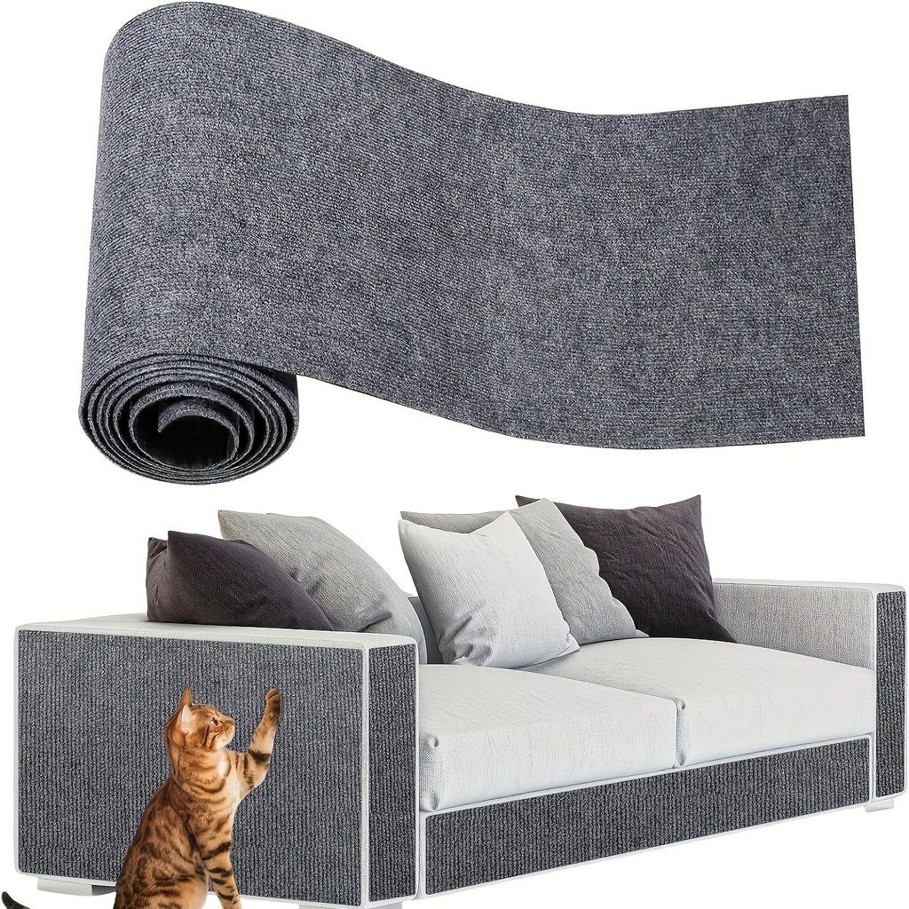 Indoor Cat Scratching Pad with Self-Adhesive Backing, Sofa and Wall Protection Scratcher for Cat Activity Areas in Dark Gray, Black or Light Grey