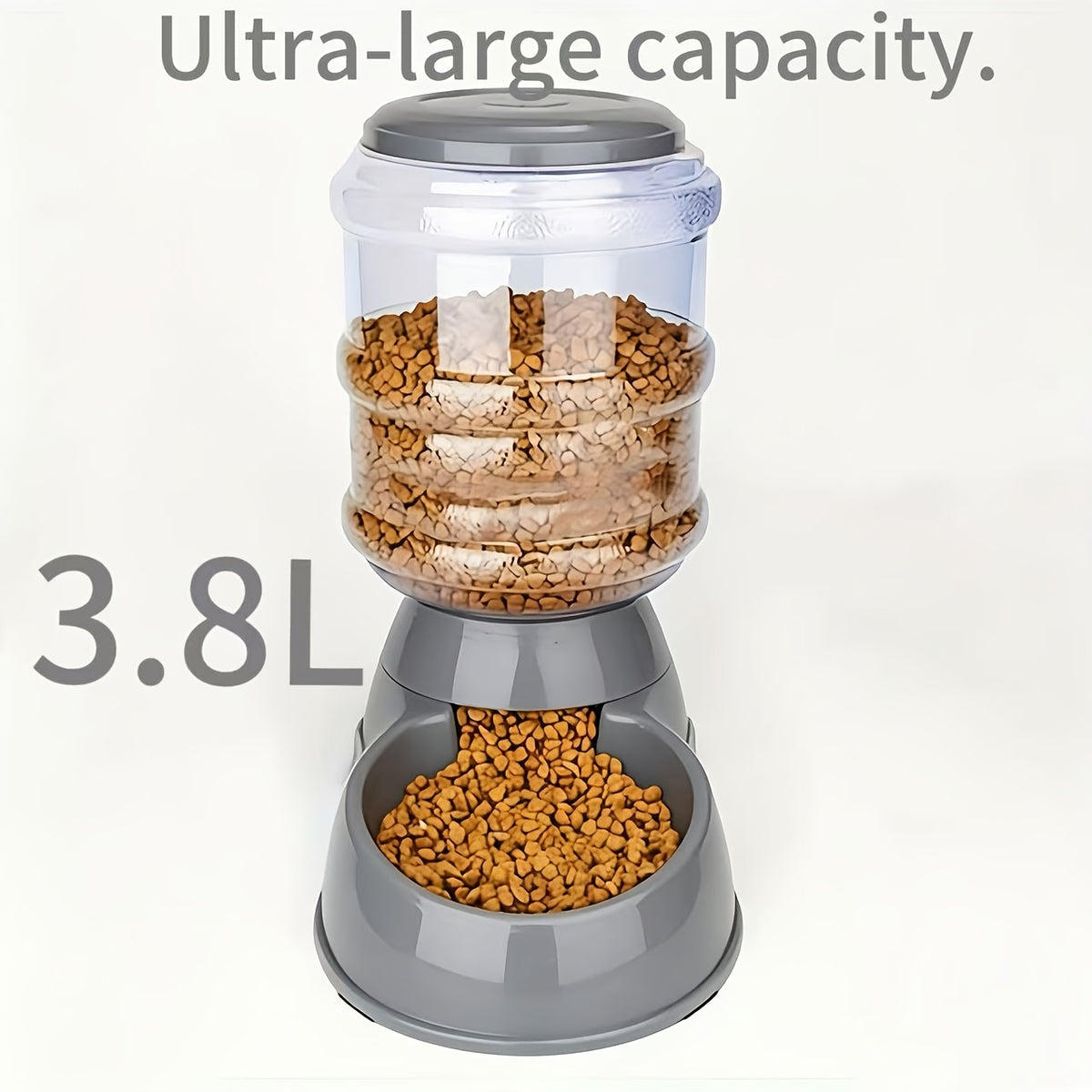 Gravity Dog Feeder or Water Dispenser, 1 Gallon Pet Food and Water Bowl Options for Cats and Small to Medium Dogs, Battery-Free PP Design