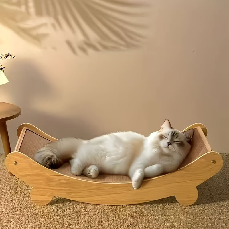 Sisal Cat Scratching Board and Lounge Bed for Indoor Cats, Integrated Sofa-Style Pet Scratcher for Daily Claw Scratching and Rest