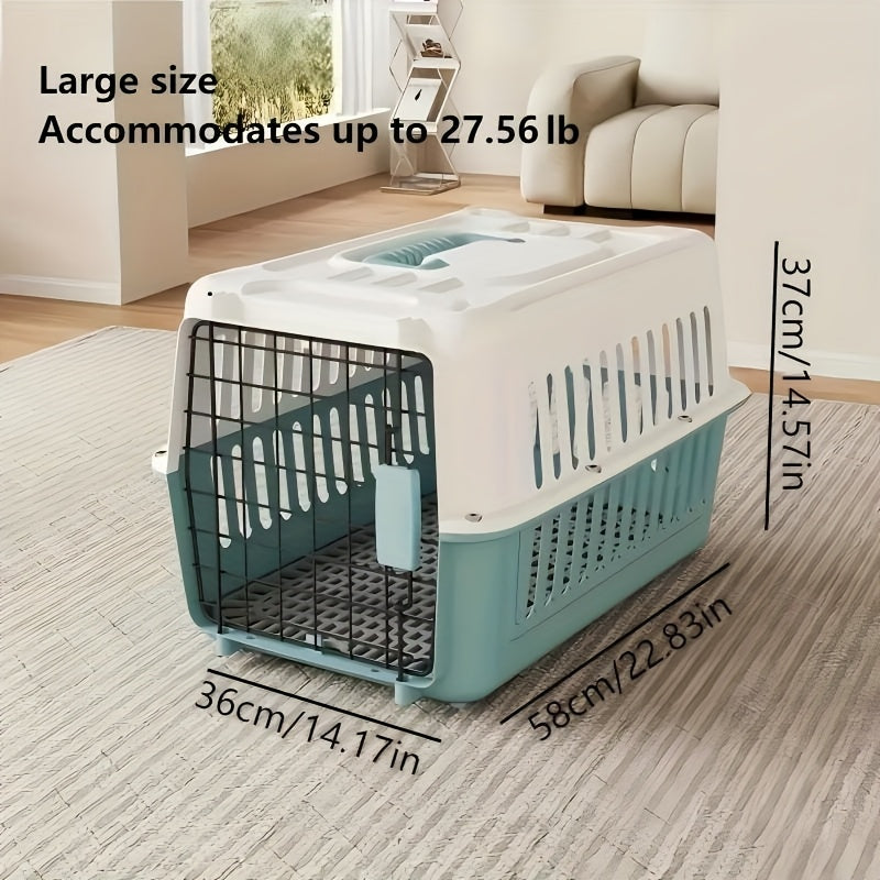 Pet Travel Crate for Cats and Small Dogs, Portable Ventilated Carrier Box with Easy Assembly, Green Pink or Blue and XL Options