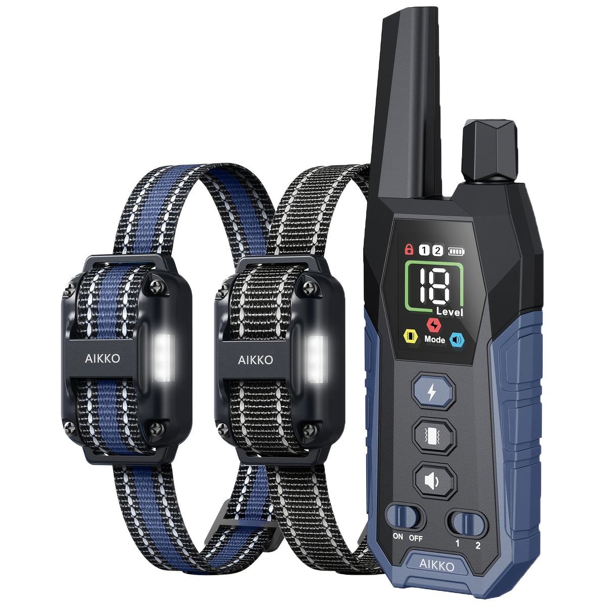 Dog Training E Collar with Security Lock, Remote Beep, Vibration and Static Modes, Orange, Blue or Green Options for 1 or 2 Dogs