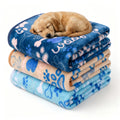 Coral Fleece Pet Blankets 3-Pack for Dogs and Cats, Soft Double-Sided Throws for Sofa, Crate and Bed, Three Size Options for Home and Travel