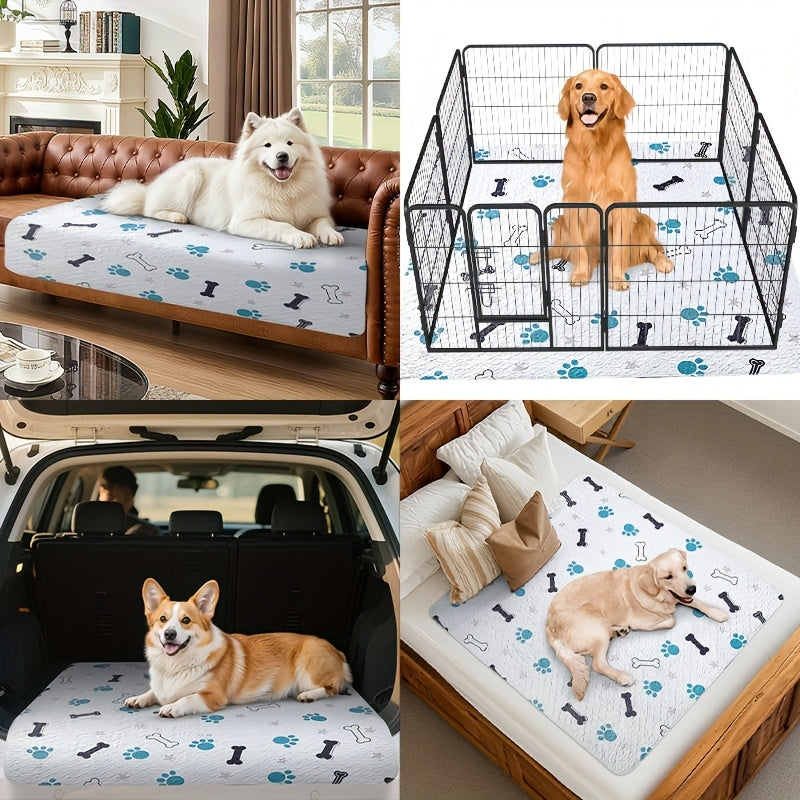 Reusable Dog Pee Pads with Four-Layer Design, Machine Washable Non-Slip Puppy Training Mats in Seven Size Options for Floors, Crates and Playpens