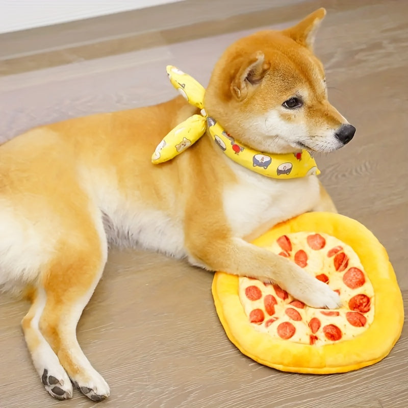 Food-Themed Squeaky Dog Toy in Soft Polyester Plush, Single Donut and Two-Pack Options for Supervised Gentle Play, Indoor Games and Dog Gifts