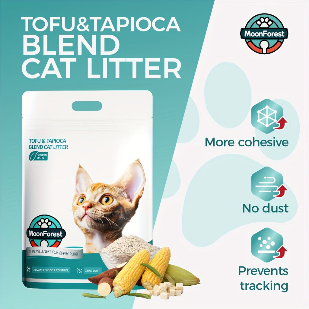 Clumping Tofu Blend Cat Litter with Odor Control and Low-Dust Formula, 1-Pack or 3-Pack Options for Everyday Indoor Cat Litter Box Care