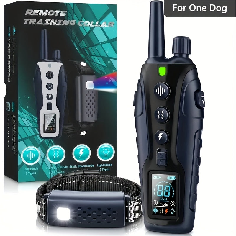 Dog Training Collar with Night Light, 3280ft Listed Remote Range, USB Rechargeable with Keypad Lock, Beep, Vibration and Static Modes for 1 or 2 Dogs