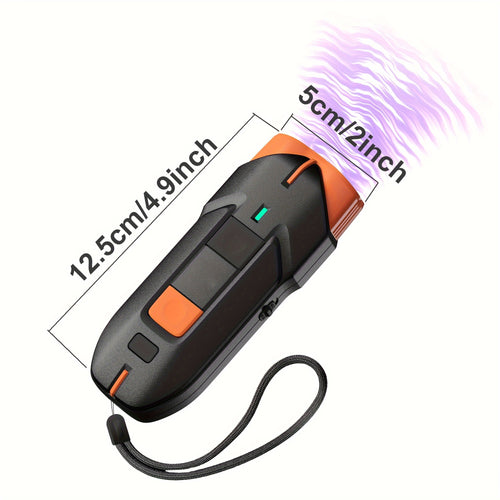32ft Dog Bark Control Device with LED Flashlight, Black Soundwave Anti-Barking Deterrent for Supervised Dog Training and Owner-Guided Behavior Practice