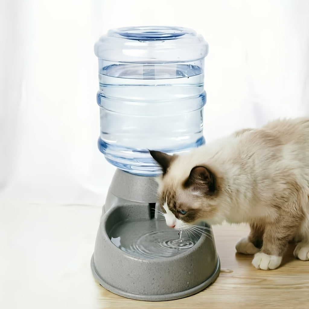 Gravity Pet Dispenser for Food or Water, Battery-Free Feeder or 1 Gallon Waterer with Clear Reservoir for Cats and Small to Medium Dogs, Three Colors