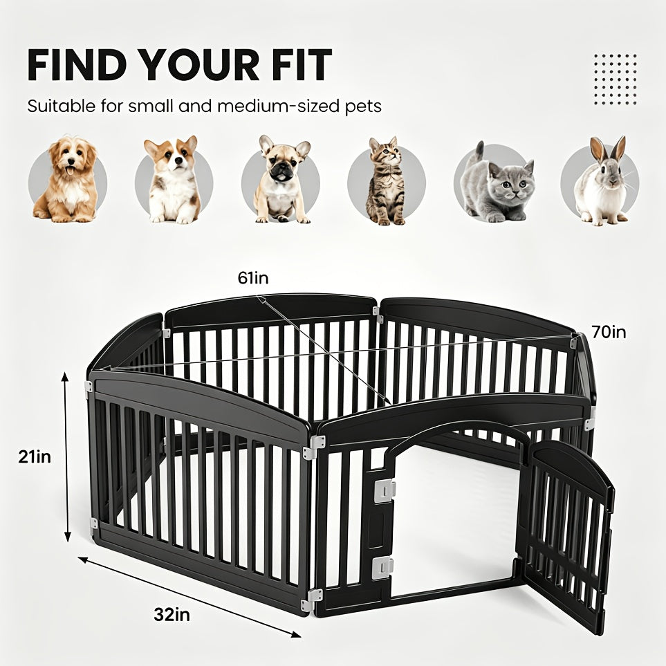 Foldable Dog Cage and Pet Enclosure with Tray, Black or White 4-Panel and 6-Panel Options Plus 36 Double-Door Style for Home and Travel Setup