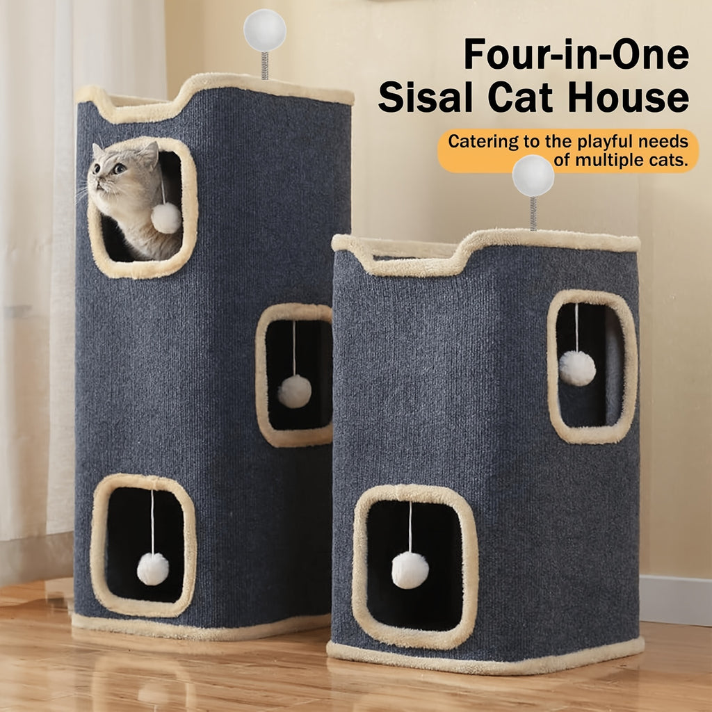 Small Cat Tree with Sisal Scratching Post and Cozy Condo Nest, Multi-Tier Indoor Cat Tower in 23 or 23.62 Inch Options for Kittens and Cats