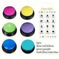 Recordable Dog Buttons 6 Pack, Pet Communication Training Buzzers in Random Colors and Patterns for Dogs and Cats, Supervised Voice Cue Practice