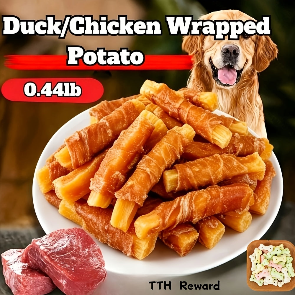 Chicken Sweet Potato Dog Treats, Thick Sliced Chicken and Sweet Potato Jerky Strips, High Protein Rawhide Free Chews for Small Medium Large Dogs, Easy to Digest Training Rewards and Healthy Daily Snacks