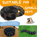 Outdoor Cat Enclosure with Play Tunnel, Portable Mesh Catio Tent with Rainbow Trim for Indoor Cats and Supervised Backyard Exploration