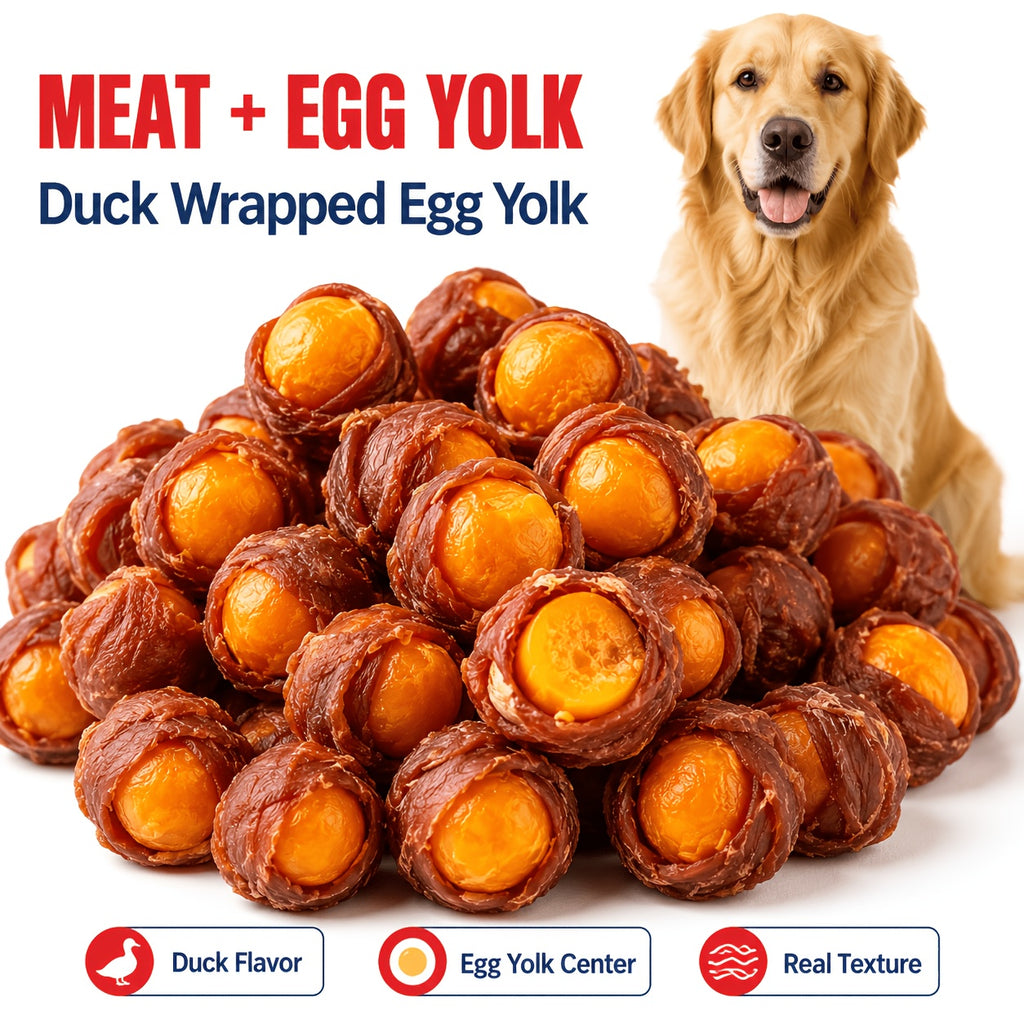 Egg Yolk Dog Treats with Duck Roll 150g or Chicken Thin Slice 110g Options, Chewy Snacks for Supervised Training Rewards and Everyday Treat Time