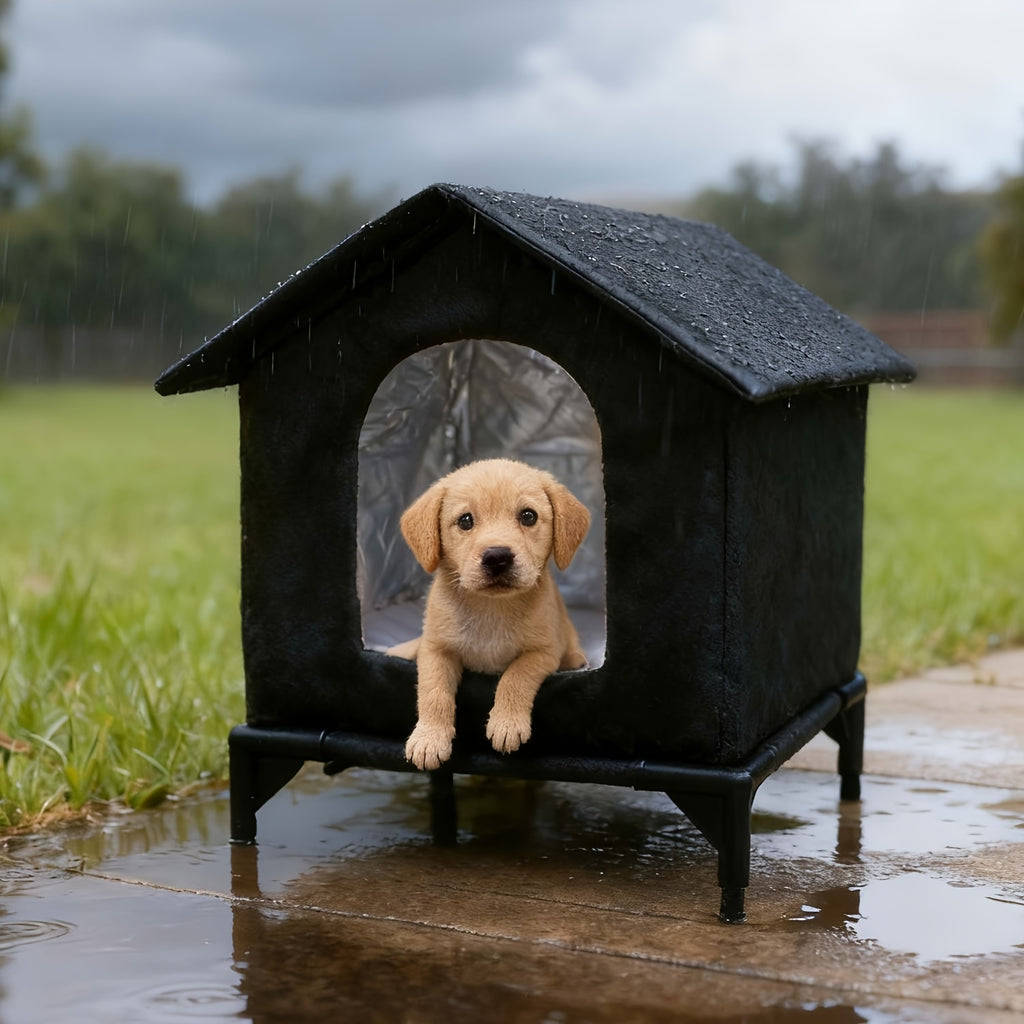 Insulated Dog House with Thermal Aluminum Foil Lining, Portable Foldable Pet Shelter for Small Dogs and Cats, Easy Assembly with Multiple Size Options