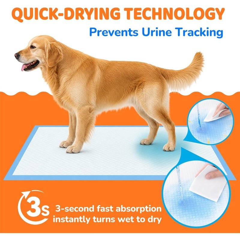 Disposable Dog Pee Pads 35 x 29 Inch, 126 Count XXXL Absorbent Puppy Training Pads with Leak-Proof Protection and Odor Control for Indoor Accidents