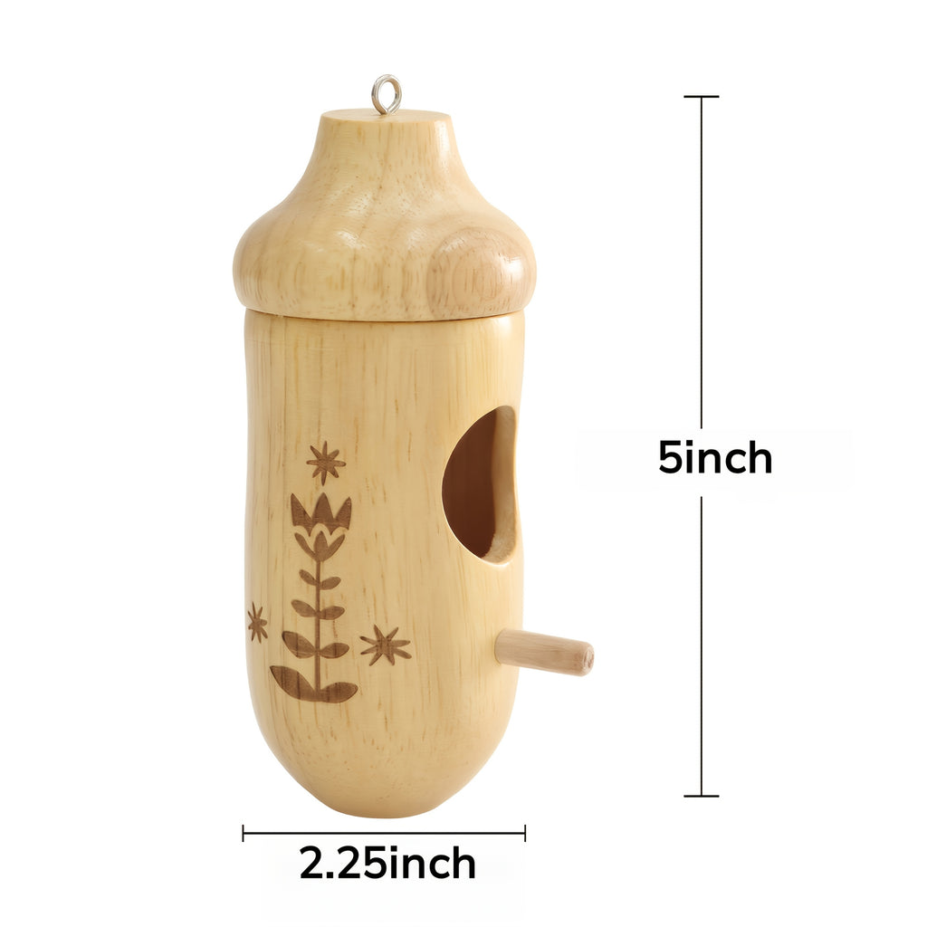 Wooden Hummingbird House 3 Pack for Outdoor Hanging, Natural Wood Garden Decorations and Backyard Accents, Gardening Gifts for Bird Lovers