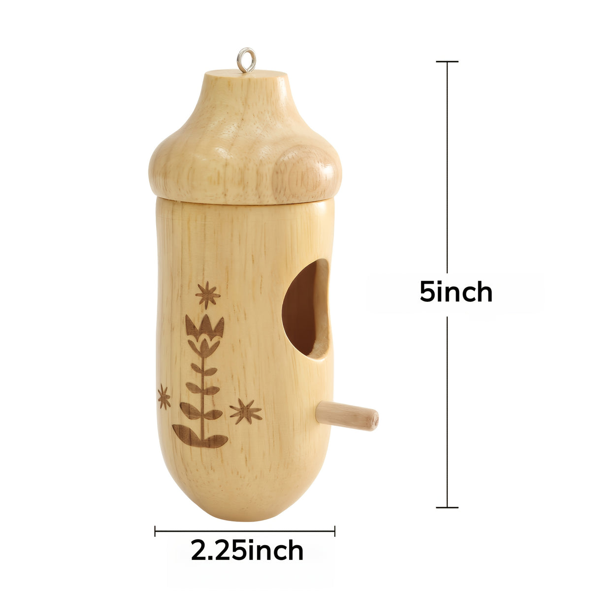 Wooden Hummingbird House 3 Pack for Outdoor Hanging, Natural Wood Garden Decorations and Backyard Accents, Gardening Gifts for Bird Lovers