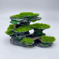 Aquarium Moss Rock Decoration, Multi-Layer Resin Fish Tank Ornament with Grass-Style Detailing for Shrimp and Fish Habitat Aquascaping
