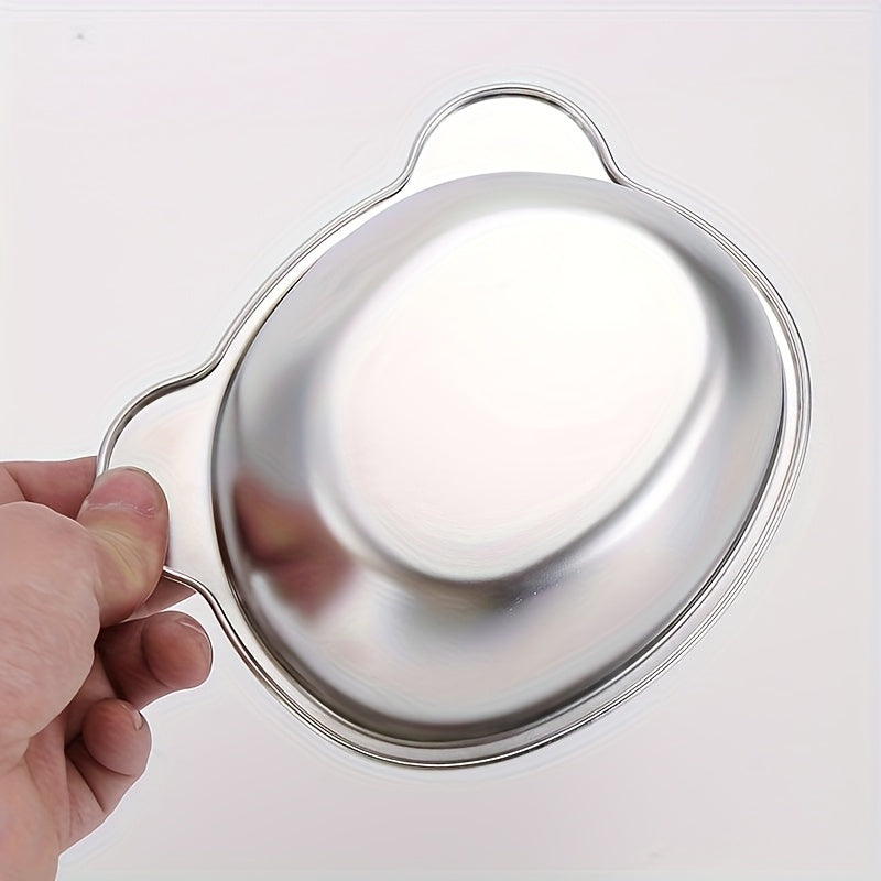 Tilted Cat Bowl with Metal Stand, 304 Stainless Steel Raised Feeding Dish with Cat-Ear Rim and 15 Degree Angle for Everyday Indoor Cat Meals