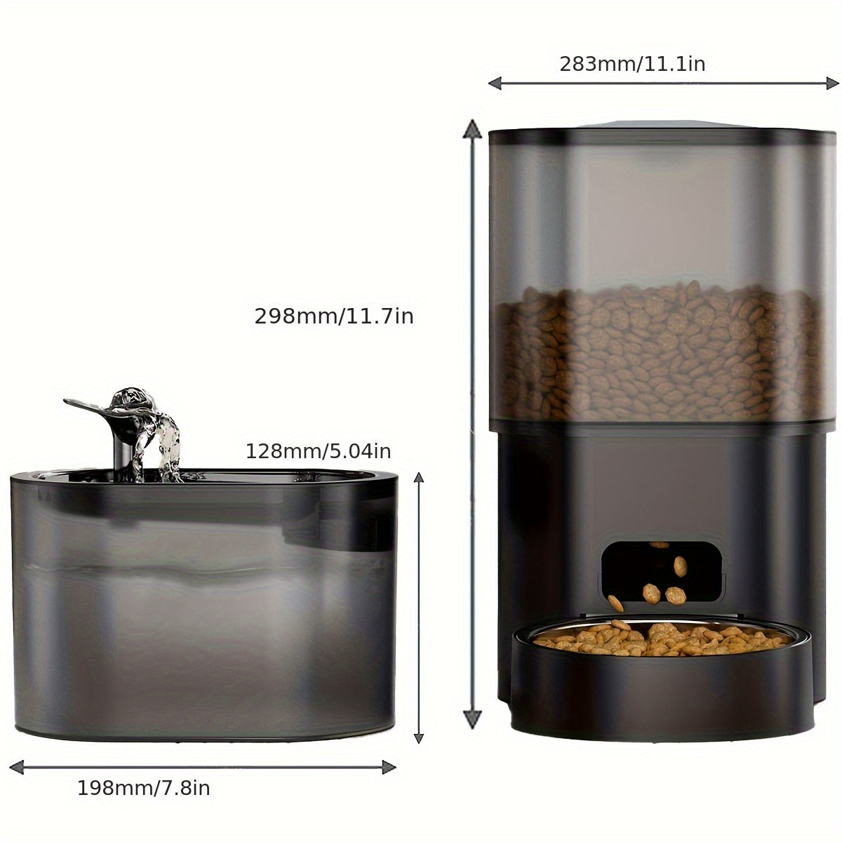 WiFi Cat Feeder and Water Fountain Set, 3L Automatic Food Dispenser with 2.5L Filtered Pet Drinker for Everyday Cat and Dog Feeding Routines