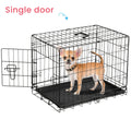 Double Door Dog Crate with Divider Panel, Folding Metal Wire Pet Kennel with Leak-Proof Plastic Tray in 24.41 or 30.31 Inch Sizes