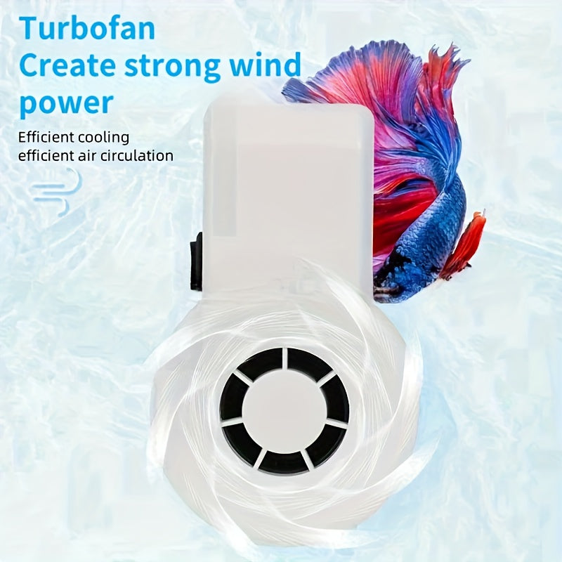Aquarium Cooling Fan with External Hanging Design, White 3W USB Powered Fish Tank Cooler for Home Aquarium Care, No Batteries Required, 1 Piece